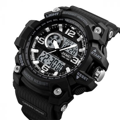 SKMEI 1283 Men Sports Wristwatch Digital Dual Display 50M Waterproof
